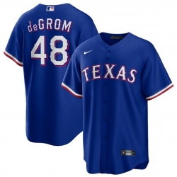 Men Texas Rangers 48 Jacob DeGrom Royal Cool Base Stitched Baseball Jersey