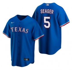 Men Texas Rangers 5 Corey Seager Blue Cool Base Stitched Baseball Jersey