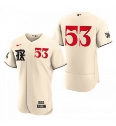 Men Texas Rangers 53 Adolis Garc EDa Cream 2023 City Connect Flex Base Stitched Baseball Jersey