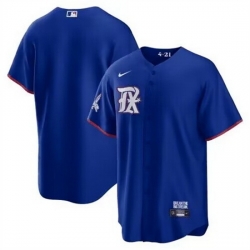 Men Texas Rangers Blank Royal 2023 City Connect Stitched Baseball Jersey