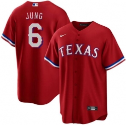 Men Texas Rangers Josh Jung #6 Red Cool Base Stitched MLB Jersey