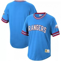 Men Texas Rangers Light Blue Mitchell  26 Ness Stitched Baseball T Shirt