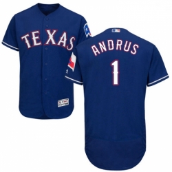 Mens Majestic Texas Rangers 1 Elvis Andrus Royal Blue Alternate Flex Base Authentic Collection MLB Jersey