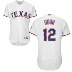 Mens Majestic Texas Rangers 12 Rougned Odor White Home Flex Base Authentic Collection MLB Jersey