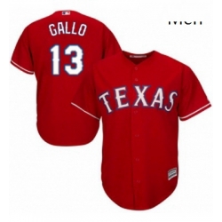 Mens Majestic Texas Rangers 13 Joey Gallo Replica Red Alternate Cool Base MLB Jersey