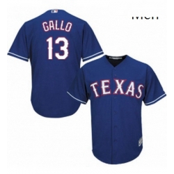 Mens Majestic Texas Rangers 13 Joey Gallo Replica Royal Blue Alternate 2 Cool Base MLB Jersey
