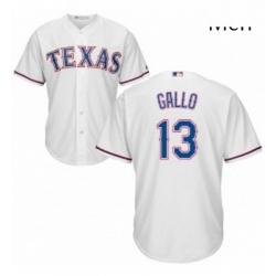 Mens Majestic Texas Rangers 13 Joey Gallo Replica White Home Cool Base MLB Jersey