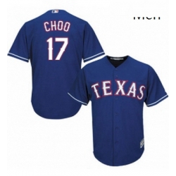 Mens Majestic Texas Rangers 17 Shin Soo Choo Replica Royal Blue Alternate 2 Cool Base MLB Jersey