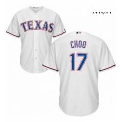 Mens Majestic Texas Rangers 17 Shin Soo Choo Replica White Home Cool Base MLB Jersey