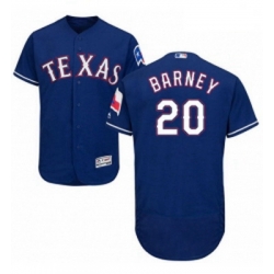 Mens Majestic Texas Rangers 20 Darwin Barney Royal Blue Alternate Flex Base Authentic Collection MLB Jersey