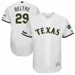 Mens Majestic Texas Rangers 29 Adrian Beltre White Memorial Day Authentic Collection Flex Base MLB Jersey