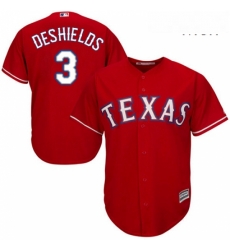 Mens Majestic Texas Rangers 3 Delino DeShields Replica Red Alternate Cool Base MLB Jersey