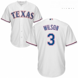 Mens Majestic Texas Rangers 3 Russell Wilson Replica White Home Cool Base MLB Jersey