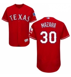 Mens Majestic Texas Rangers 30 Nomar Mazara Red Alternate Flex Base Authentic Collection MLB Jersey