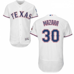 Mens Majestic Texas Rangers 30 Nomar Mazara White Home Flex Base Authentic Collection MLB Jersey