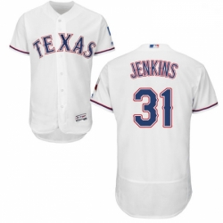 Mens Majestic Texas Rangers 31 Ferguson Jenkins White Flexbase Authentic Collection MLB Jersey
