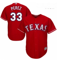 Mens Majestic Texas Rangers 33 Martin Perez Replica Red Alternate Cool Base MLB Jersey