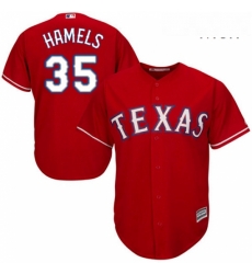 Mens Majestic Texas Rangers 35 Cole Hamels Replica Red Alternate Cool Base MLB Jersey