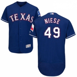 Mens Majestic Texas Rangers 49 Jon Niese Royal Blue Alternate Flex Base Authentic Collection MLB Jersey