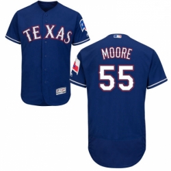 Mens Majestic Texas Rangers 55 Matt Moore Royal Blue Alternate Flex Base Authentic Collection MLB Jersey