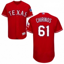 Mens Majestic Texas Rangers 61 Robinson Chirinos Red Alternate Flex Base Authentic Collection MLB Jersey