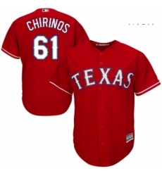 Mens Majestic Texas Rangers 61 Robinson Chirinos Replica Red Alternate Cool Base MLB Jersey 