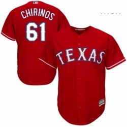 Mens Majestic Texas Rangers 61 Robinson Chirinos Replica Red Alternate Cool Base MLB Jersey 