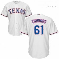 Mens Majestic Texas Rangers 61 Robinson Chirinos Replica White Home Cool Base MLB Jersey 