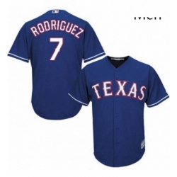 Mens Majestic Texas Rangers 7 Ivan Rodriguez Replica Royal Blue Alternate 2 Cool Base MLB Jersey
