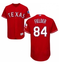 Mens Majestic Texas Rangers 84 Prince Fielder Red Flexbase Authentic Collection MLB Jersey