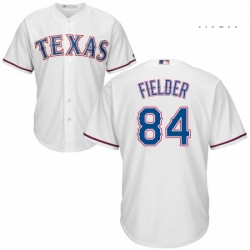 Mens Majestic Texas Rangers 84 Prince Fielder Replica White Home Cool Base MLB Jersey