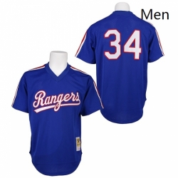 Mens Mitchell and Ness 1989 Texas Rangers 34 Nolan Ryan Authentic Royal Blue Throwback MLB Jersey