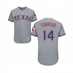 Mens Texas Rangers 14 Asdrubal Cabrera Grey Road Flex Base Authentic Collection Baseball Jersey