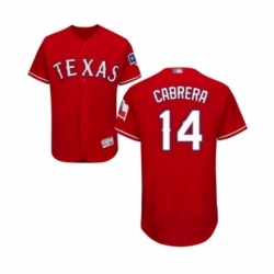 Mens Texas Rangers 14 Asdrubal Cabrera Red Alternate Flex Base Authentic Collection Baseball Jersey