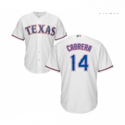 Mens Texas Rangers 14 Asdrubal Cabrera Replica White Home Cool Base Baseball Jersey 