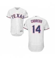 Mens Texas Rangers 14 Asdrubal Cabrera White Home Flex Base Authentic Collection Baseball Jersey