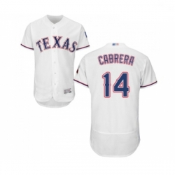 Mens Texas Rangers 14 Asdrubal Cabrera White Home Flex Base Authentic Collection Baseball Jersey