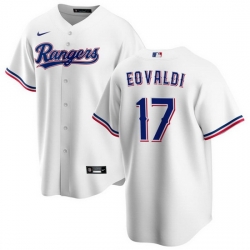 Men's Texas Rangers #17 Nathan Eovaldi White Cool Base Stitched Baseball Jersey