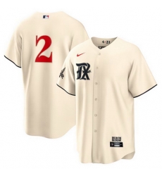 Men's Texas Rangers #2 Marcus Semien Cream 2023 City Connect Cool Base Stitched Baseball Jersey