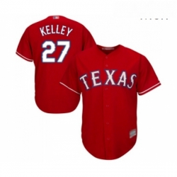 Mens Texas Rangers 27 Shawn Kelley Replica Red Alternate Cool Base Baseball Jersey 