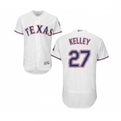 Mens Texas Rangers 27 Shawn Kelley White Home Flex Base Authentic Collection Baseball Jersey