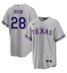 Men's Texas Rangers #28 Jonah Heim Gray Cool Base Stitched Baseball Jersey