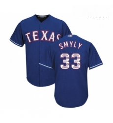 Mens Texas Rangers 33 Drew Smyly Authentic Royal Blue Team Logo Fashion Cool Base Baseball Jersey 