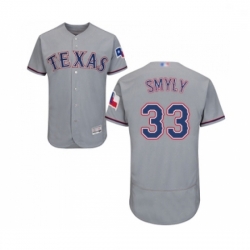 Mens Texas Rangers 33 Drew Smyly Grey Road Flex Base Authentic Collection Baseball Jersey