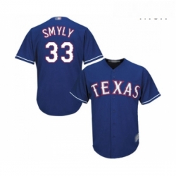 Mens Texas Rangers 33 Drew Smyly Replica Royal Blue Alternate 2 Cool Base Baseball Jersey 