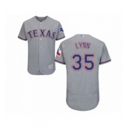 Mens Texas Rangers 35 Lance Lynn Grey Road Flex Base Authentic Collection Baseball Jersey