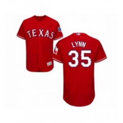 Mens Texas Rangers 35 Lance Lynn Red Alternate Flex Base Authentic Collection Baseball Jersey