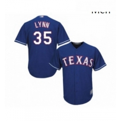 Mens Texas Rangers 35 Lance Lynn Replica Royal Blue Alternate 2 Cool Base Baseball Jersey 