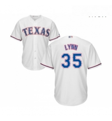 Mens Texas Rangers 35 Lance Lynn Replica White Home Cool Base Baseball Jersey 