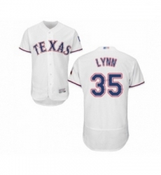 Mens Texas Rangers 35 Lance Lynn White Home Flex Base Authentic Collection Baseball Jersey